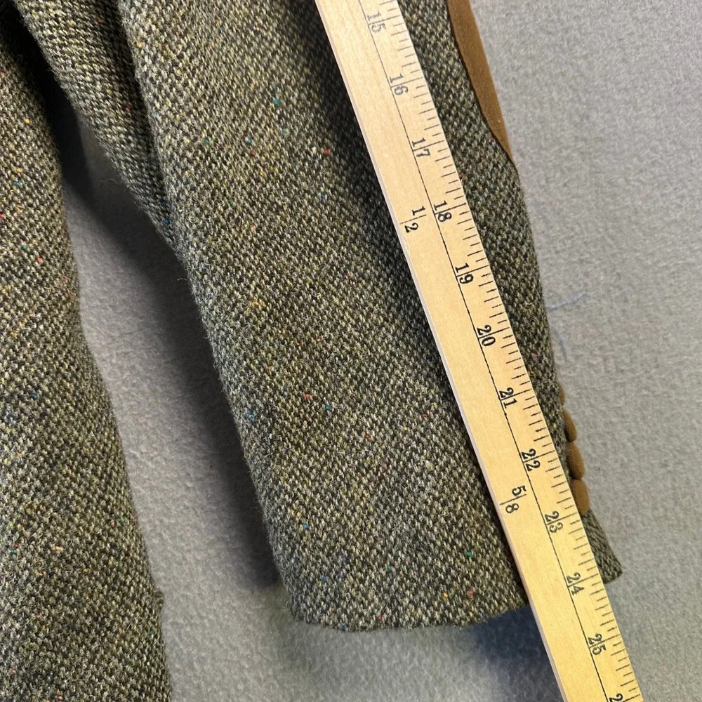 Astor & Black Harris Tweed Blazer Mens Brown Wool Sport Coat Elbow Patches 51